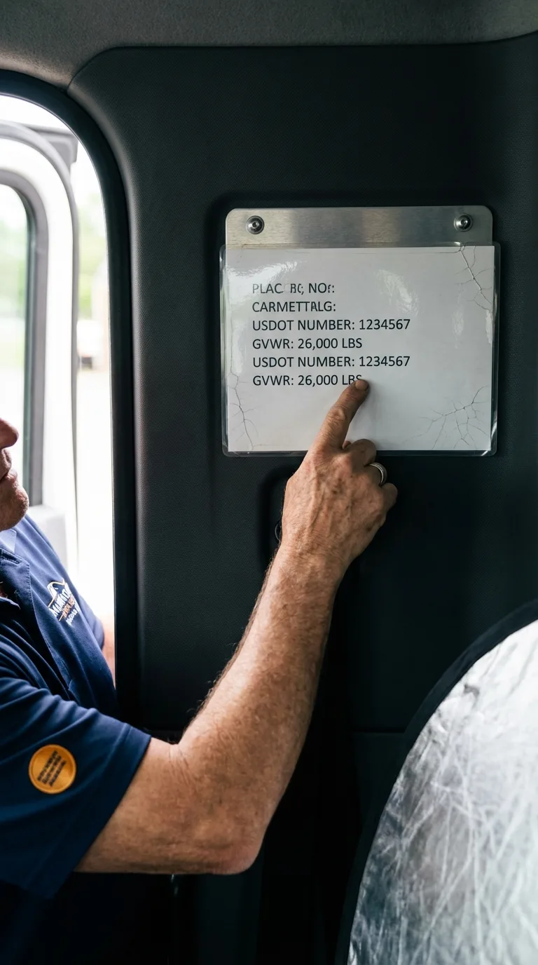 USDOT licensing placard verification in Vergennes